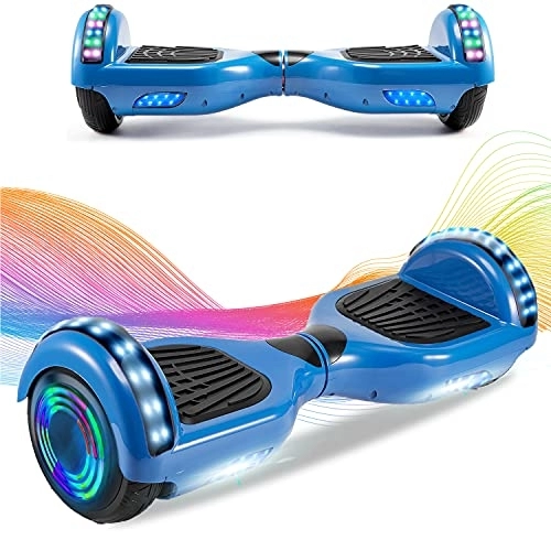 Self Balancing Segway : Windway 6.5'' Hoverboard Self Balancing Electric Scooter Overboard with Bluetooth and LED Lights, Off Road for Kids and Adults (Blue)