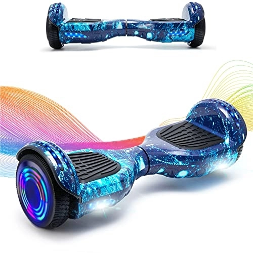 Self Balancing Segway : Windway 6.5 Inch Hoverboard Self Balancing Electric Scooter Segway with Bluetooth and LED Lights, Off Road for Kids and Adults Best Gifts Galaxy Blue