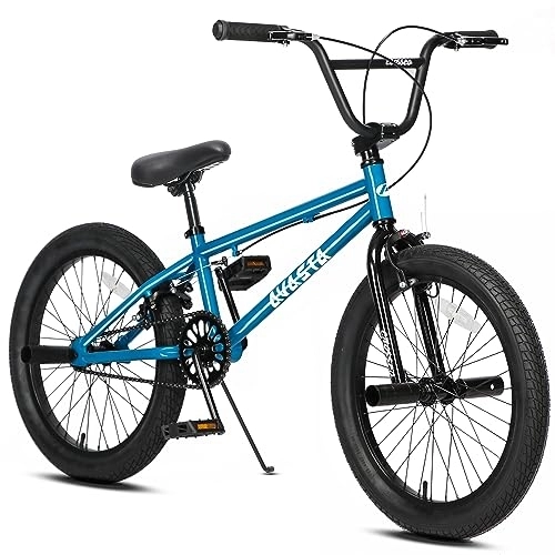 BMX : AVASTA Freestyle Vélo BMX pour enfants de 6 7 8 9 10 11 12 13 14 ans garçon adulte et pilote de niveau débutant avec 4 chevilles Bleu