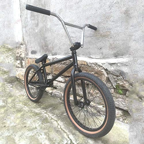 BMX : LJLYL BMX Bicycle Bike Freestyle - Guidon CR-MO 9 Pouces 4 pièces - Pneus 20 × 2, 3 Pouces - Cadre et Fourche en Acier au Chrome-molybdène pour Adultes, Adolescents, Hommes