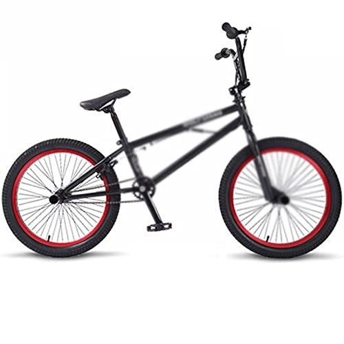 BMX : LUGMO zxc Vélo 50, 8 cm BMX Cadre en acier Pneu violet / rouge Vélo pour spectacle Stunt Vélo acrobatique arrière Fancy Street Bike (couleur : noir)