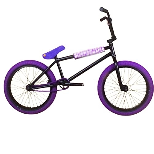 BMX : LUGMO zxc Vélo 50, 8 cm Vélo 120 en acier chromoly bruyant complet (couleur : violet, nombre de vitesses : 1)