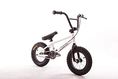 BMX : SWORDlimit Vélo BMX Freestyle pour Enfants de 12"pour Coureurs débutants à avancés, Cadre et Fourche en Acier au molybdène chromé, engrenage BMX 25T, avec Frein arrière en Forme de U