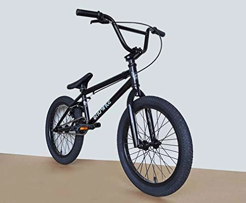 BMX : Vélo BMX 18 pouces pour garçons, cadre en acier au carbone à haute résistance, manivelle à clé, pédalier 25T, levier de frein en U et levier de frein en aluminium léger, roues de 18 pouces, Brightblack