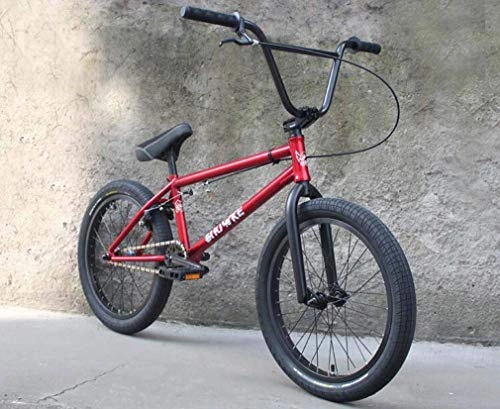 BMX : YOUSR Vélo BMX 20", Cadre en Acier Chromé Chrome-molybdène, Manivelle à 48 Clés, Mid BB, avec Pédale De Frein BMX Professional Et Pédale en Nylon Ultra-résistant Red