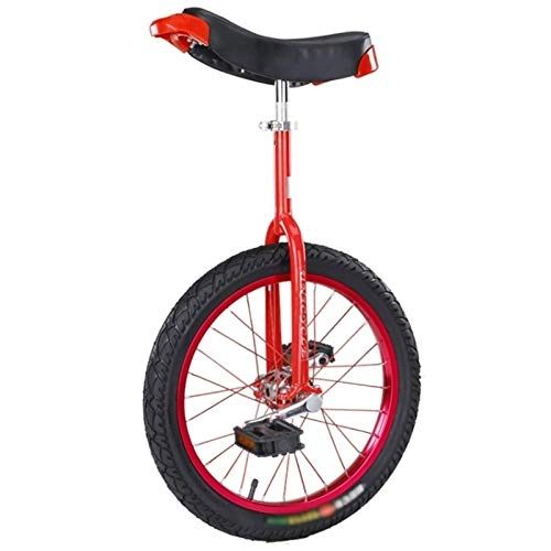 Monocycles : aedouqhr Monocycle Rouge 24 pouces / 20 Pouces pour Adultes / débutants, Roue Simple 18 pouces / 16 Pouces pour garçons / Filles / Enfants (9-15 Ans), avec Pneu antidérapant (Taille : 18 Pouces)