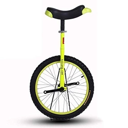 Monocycles : aedouqhr Roue 14" Uni-Cycle pour Enfants, débutant antidérapant avec Jante en Alliage, Exercice d'auto-équilibrage / entraînement des Jambes, Cadeau d'anniversaire pour Fils ou Fille (Couleur : Jaune,