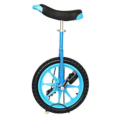 Monocycles : Azyq Monocycle de roue de 16 pouces pour enfants avec siège de selle confortable et pneu de montagne en caoutchouc pour entraînement d'exercice d'équilibre vélo de rue de route cyclisme, Bleu