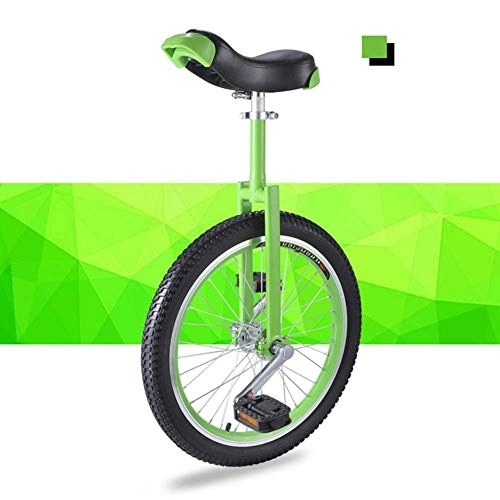 Monocycles : Azyq Monocycles pour enfants adultes débutant, monocycle de roue 16 / 18 / 20 pouces avec jante en alliage, exercice d'équilibre de cycle de pneu antidérapant Fun Fitness, vert, vert, Roue de 16 pouces