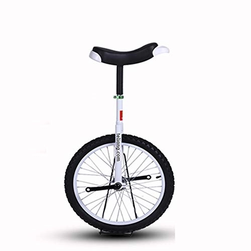 Monocycles : Bulawlly Vélo de vélo de monocycle de Cadre de Roue de vélo de 16 Pouces avec Le siège de Selle de dégagement Confortable, vélo d'équilibre de Forme Physique Simple, Blanc