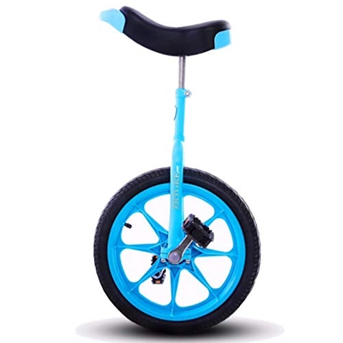 Monocycles : Exercice d'auto-équilibrage 16 Pouces pour Enfants, Uni-Cycle Unisexe pour débutants pour Enfants (120 cm 140 cm), Meilleurs Cadeaux d'anniversaire, Vélo / vélo à Une Roue (Couleur : Bleu, Tai