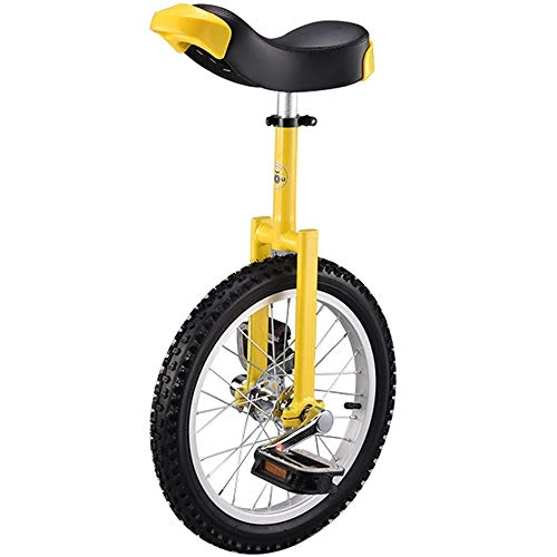Monocycles : GWSPORT Vlo Monocycle pour Enfants et Adultes Cratif Vlo D'quilibre Simple Roue Vlo Exercice Ergonomique Design Antidrapant Rsistant l'usure, Jaune, 16Inch