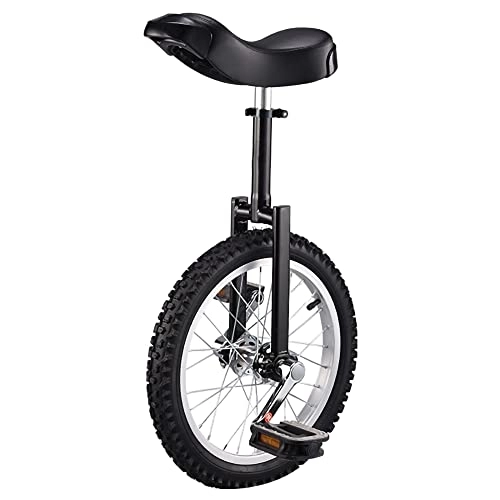Monocycles : HXFENA Monocycle, EQuilibre AntidéRapant RéGlable en Hauteur Exercice de Cyclisme EntraîNement de Roue de Fitness Support de Monocycles, Pour les Enfants DéButants / 16 Inch / Black