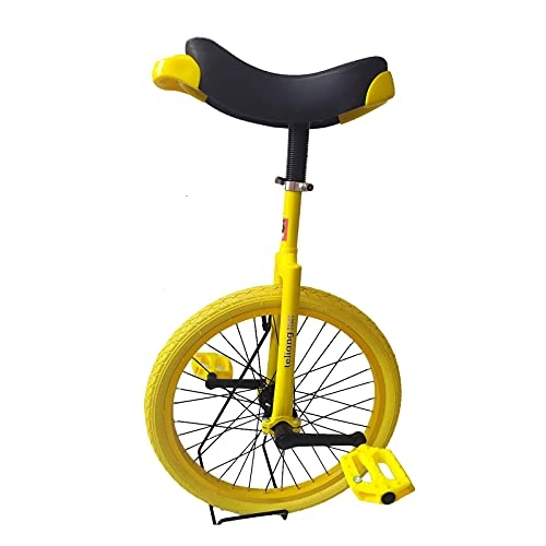 Monocycles : JLXJ Monocycle Vert Jaunâtre Monocycles pour Adultes Enfants, Châssis en Acier, 20 Pouces Robuste Vélo D'équilibre À Une Roue pour Teens Woman Boy, Montagne en Plein Air (Color : Yellow)
