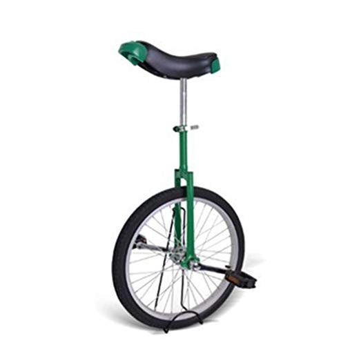 Monocycles : JUIANG Anneau en Aluminium de 20 Pouces d'épaisseur Antidérapant vélo à Une Roue - Hauteur réglable Adulte Formateur Monocycle - Léger et Durable monocycle - pour débutants, Enfants et Adultes Green