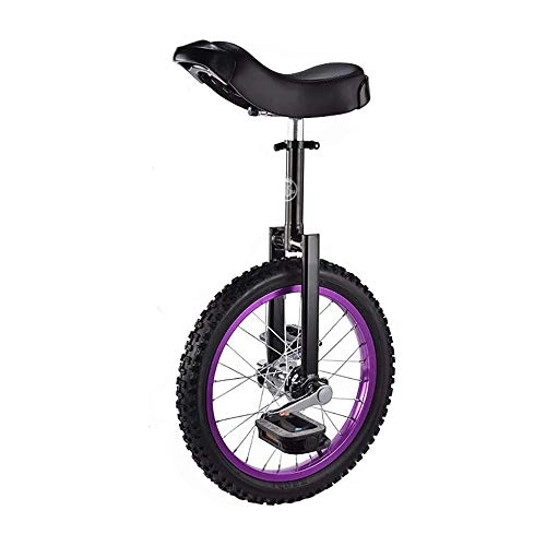 Monocycles : L&WB Monocycle 16 / 18 Pouces Single Round Enfants Adulte Hauteur Équilibre Réglable Effectif Violet, 16 inch
