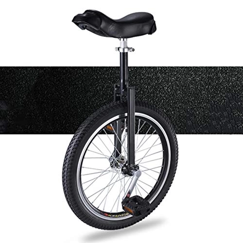 Monocycles : Lhh Monocycle Monocycle Amusant pour Hommes pour Jeunes Adultes, Monocycle Extérieur Ajustable avec Jante en Alliage, 16" / 18" / 20", Noir (Size : 20inch Wheel)