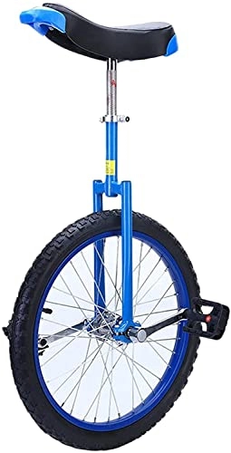 Monocycles : LJHBC Monocycle 18" / 20" Monocycle Enfant / Adulte Monocycle d'entraînement Réglable en Hauteur Pneu de Montagne en butyle antidérapant Exercice de vélo d'équilibre Bleu(Size:20in, Color:Bleu)