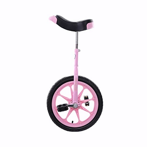 Monocycles : LJLYL Monocycle de Roue de 16 Pouces pour Enfants, Fourche en Acier à Haute résistance / Roue épaissie en ABS / siège réglable, Rose, 16inch