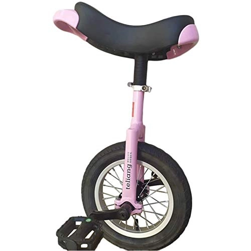 Monocycles : Lqdp Monocycle 12" Petit Monocycle Débutant pour Enfants de 5 Ans / Enfants Plus Petits / Fille / Votre Fille, Vélo D'extérieur À Une Roue pour Fun Group Racing, Rose / Rouge (Color : A)