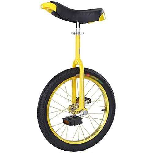 Monocycles : MeTikTok Monocycle Monocycle, Fortes Roues De Cadre en Acier De Manganèse Unisexe 16 / 18 / 20 / 24 Pouces Monocycle Perfect Vélo pour Débutant / Enfants, Jaune, 18 Zoll