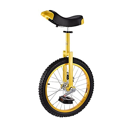 Monocycles : Monocycle de Roue de 18"(46 cm pour Adultes / Grands Enfants, débutants en Plein air pour garçons et Filles, Jante en Alliage d'aluminium et Acier au manganèse, Jaune