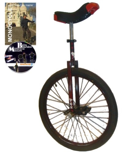 Monocycles : Monocycle Dodo 24 pouces (60cm) ROUGE - Convient pour la route à partir de 13 ans + DVD offert