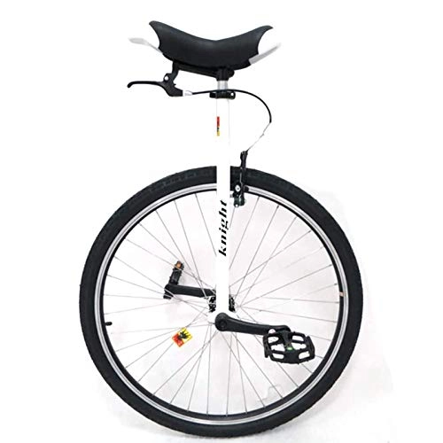 Monocycles : Monocycle Extra Large Monocycle à Roues de 28" pour Adultes / Personnes de Grande Taille, Hauteur de L'utilisateur 160-195 cm (63"-76.8"), avec Freins (Color : White, Size : 28in Wheel)