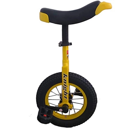 Monocycles : Monocycle Petit Monocycle à Roues de 12" pour Enfants / Garçons / Filles, Uni-Cycle Débutant, Exercice D'auto-équilibrage, Hauteur Utilisateur 92cm-135cm (Color : Yellow, Size : 12" Wheel)