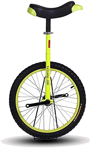 Monocycles : Monocycle pour Enfants Adultes 14" / 16" / 20" monocycle d'entraînement pour Enfants / Adultes, Hauteur réglable, antidérapant en butyle, équilibre des pneus de Montagne, vélo d'exercice (Couleur : Jaune,
