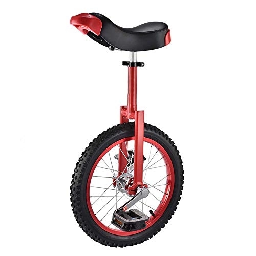 Monocycles : Monocycle Pour Enfants, Roue D'Exercice de VéLo D'éQuilibre de Sport AntidéRapante RéGlable Selle Ergonomique ProfiléE avec Support Pour Adolescents DéButants / 16 8 / rouge