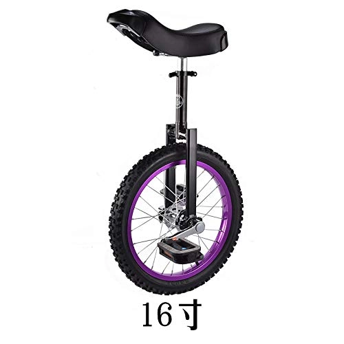 Monocycles : Monocycle, vlo d'quilibre, roue simple adulte de roue de couleur, monocycle de marche de remise en forme comptitive-16 pouces cercle de couleur violet