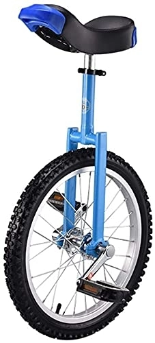 Monocycles : Monocycle Vélo Monocycle 24" / 20" / 18" / 16" Roue Monocycle pour Enfants / Adultes, Blue Balance Vélo Vélo Vélo avec siège réglable et pédale antidérapante, à partir de 9 Ans (Color : Blue, Size : 18