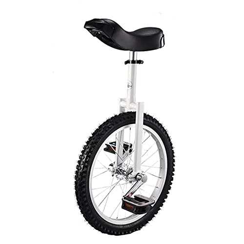 Monocycles : Monocycles 16 / 18 Pouces pour Grands Enfants, Monocycles 20 Pouces pour Adultes, Siège Réglable, Uni Cycle Balance Exercise Bike Fitness Scooter Circus, Charge 150kg (Couleur : Blanc, Taille : 20 P