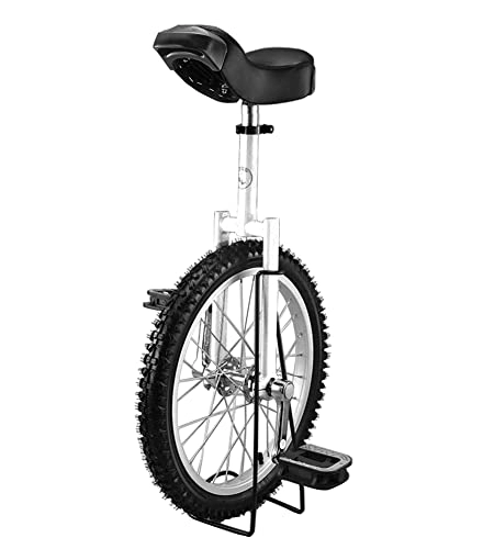 Monocycles : MQLOON Monocycle Roue de 20 Pouces - à Une Roue pour vélo d'équilibre, vélo Hauteur réglable - avec Support - Unisexe (20 Pouces Blanc)