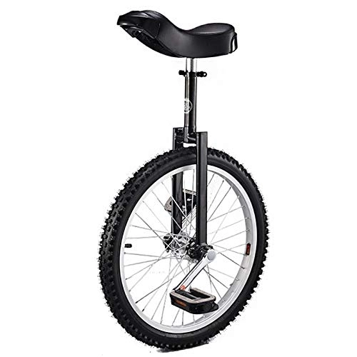 Monocycles : MXSXN Monocycle Classique De 20 Pouces, pour Débutants / Adultes, Vélo D'équilibre À Cadre Robuste, avec Pneu De Montagne Et Jante en Alliage, Meilleur Cadeau d'anniversaire, Noir