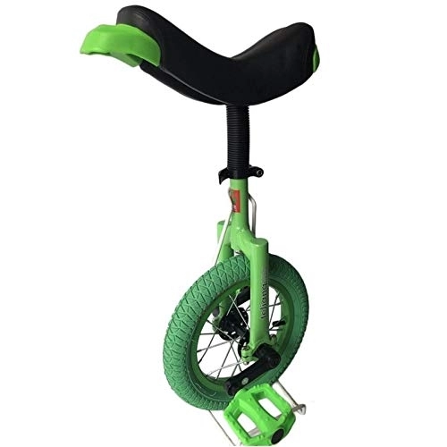 Monocycles : Petit monocycle de 30, 5 cm, parfait pour débutant, unicycle, pour enfants de 5 ans, 4 couleurs au choix (couleur : vert, taille : roue de 30, 5 cm)