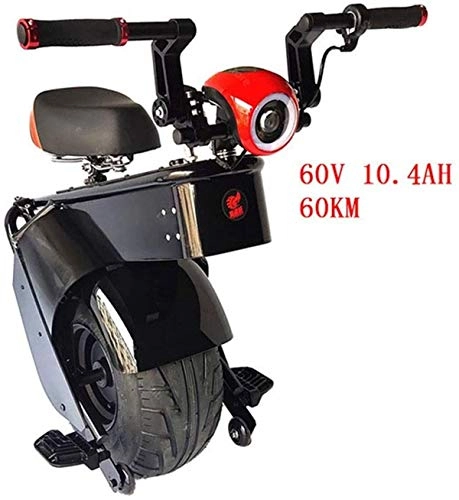 Monocycles : Puissant Scooter électrique 1000W 60V Une Roue Auto équilibrage Scooters Big Pneus Moto électrique monocycle Adultes Scooter (Couleur: B, Taille: 45km) [AMÉLIORER] (Color : B, Size : 60KM)