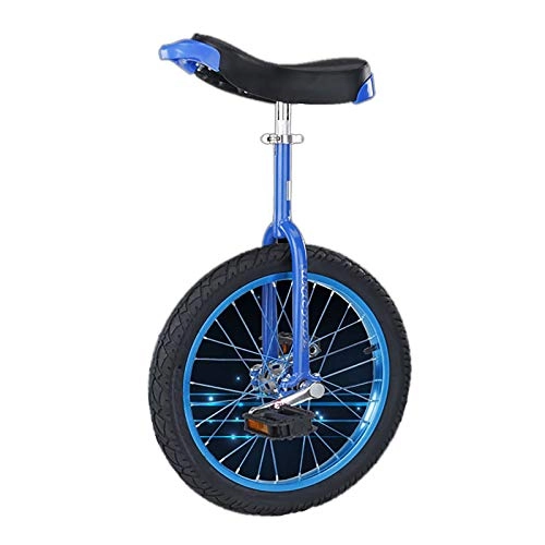 Monocycles : QWEASDF 16", 18", 20", 24", Kid's / Adulte Formateur Monocycle Hauteur Réglable Anti-dérapant Butyl Montagne Pneu Équilibre Cyclisme Exercice Vélo Bike, Bleu, 18