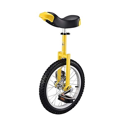 Monocycles : QWEASDF 16", 18", 20", 24" Monocycle vélo Hauteur réglable Monocycle Support de monocycle pour Ados / Kid's / Adulte Charge Montagne, Jaune, 20