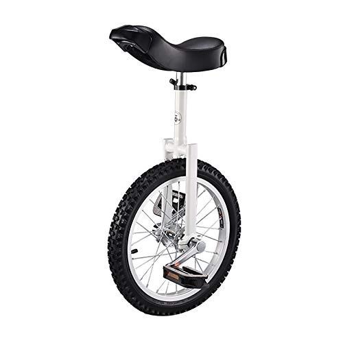 Monocycles : QWEASDF Monocycle, Ajustable 16″, 18″, 20″, 24″ pour Enfants Jeunes Monocycles Débutants Charge maximale 150Kg, Blanc, 20″