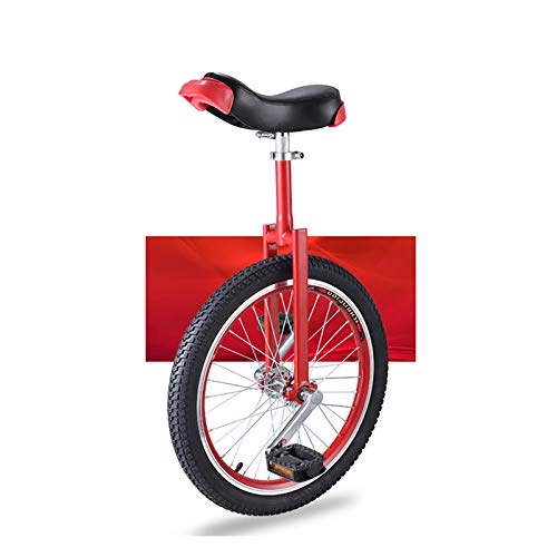 Monocycles : QWEASDF Monocycle Ajustable 16, 18, 20 Pouces pour Enfants Jeunes Monocycles Débutants Charge maximale 150 Kg, Rouge, 16″