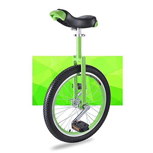 Monocycles : QWEASDF Monocycle Ajustable 16, 18, 20 Pouces pour Enfants Jeunes Monocycles Débutants Charge maximale 150 Kg, Vert, 16″