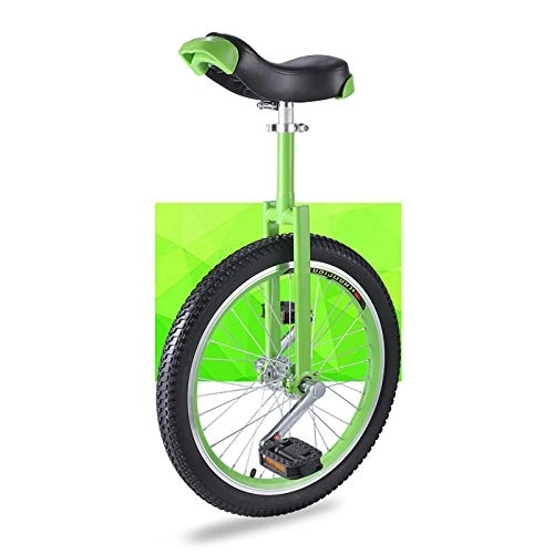 Monocycles : QWEASDF Monocycle, Ajustable 16", 18", 20" Pouces pour Enfants Jeunes Monocycles Débutants, Sports de Plein air Fitness Exercice Santé, Vert, 20″