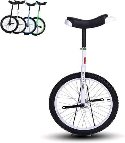 Monocycles : QYMLSH monocycle extérieur Monocycle for Enfants / monocycle à Roues for Jeunes de 12 Ans, adapté aux Adultes / monocycle de 20 Pouces for père (Color : White16 / 18 / 20)