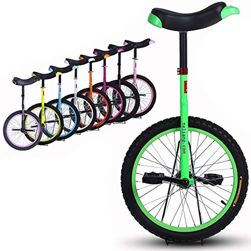 Monocycles : Roue Formateur Monocycle, Hauteur Rglable Skidproof Butyl Pneus Mountain quilibre Vlo Ergonomique Selle Kids' Monocycle Fun Bike Fitness Monocycle (Color : Green, Size : 18inch)