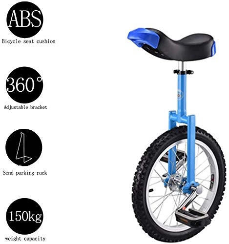 Monocycles : RZiioo Monocycle, vélo réglable 16"18" 20"24" Wheel Trainer 2.125"Antidérapant Tire Cycle Balance Utilisation pour Les Enfants débutants Exercice pour Adultes Fun Fitness, Bleu, 16inch