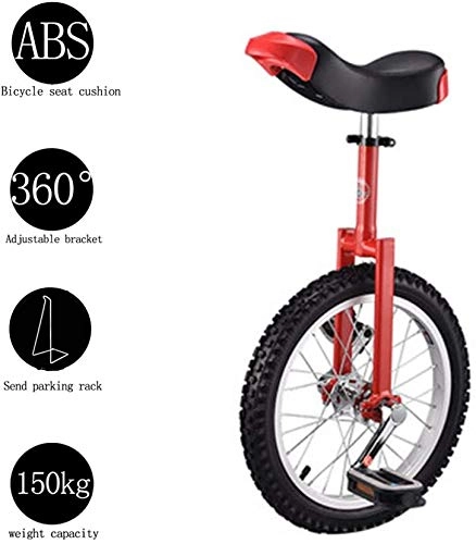 Monocycles : RZiioo Monocycle, vélo réglable 16"18" 20"24" Wheel Trainer 2.125"Antidérapant Tire Cycle Balance Utilisation pour Les Enfants débutants Exercice pour Adultes Fun Fitness, Rouge, 24inch