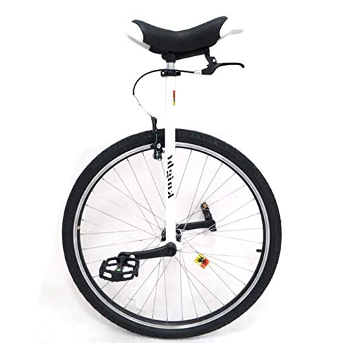 Monocycles : TTRY&ZHANG 28"Unisexe Adulte entraîneur monocycle - Blanc, Big Roue monocycle pour Les Personnes âgées / Adolescentes / Maman / Papa, Hauteur des utilisateurs 160cm-195cm (63 '' - 76.8 ''), avec des Freins