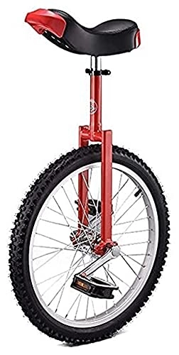 Monocycles : Unisexe Vélo monocycle, monocycle de 20 Pouces de 20 Pouces, Balance à Roues à Roue à vélo, adapté à 155-17 5CM Enfants et Adultes Hauteur réglable, Meilleur Anniversaire, 5 Couleurs (Color : Red)